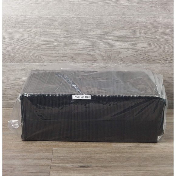 Large Sushi To Go Tray WITHOUT Lid Black Plastic Take Out Container 100 Pack - Picture 5 of 8